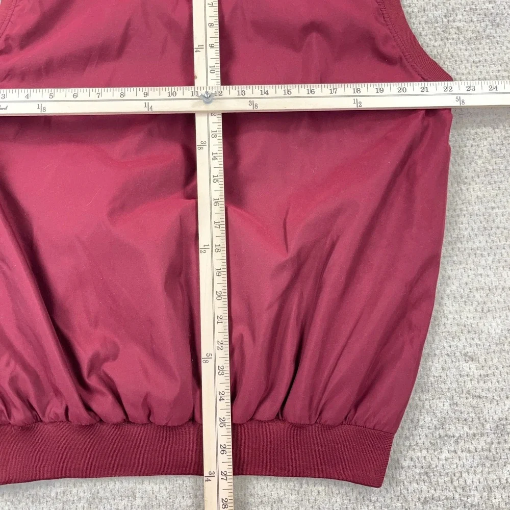 Virginia Teck Hokies Jacket Vest Men Large Pullover Windbreaker Golf‎ Y2K Maroon